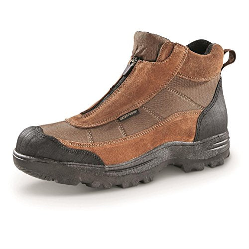 Men's Mid Zip Hiking Boots Waterproof Outdoor Shoes C165