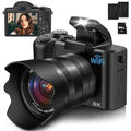 8K Digital Camera, 88MP, WiFi, Touch Screen, 16X Zoom, Autofocus, Anti-Shake, Dual Camera, 2 Batteries, 64GB Card, Flash, Lens Hood P24850