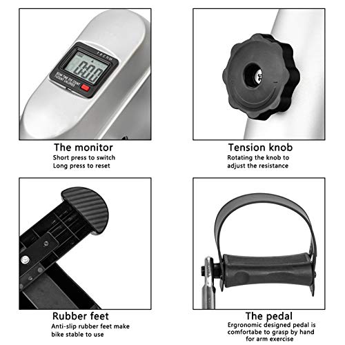 Silver Mini Cycle Exercise Bike with LCD Display I6048