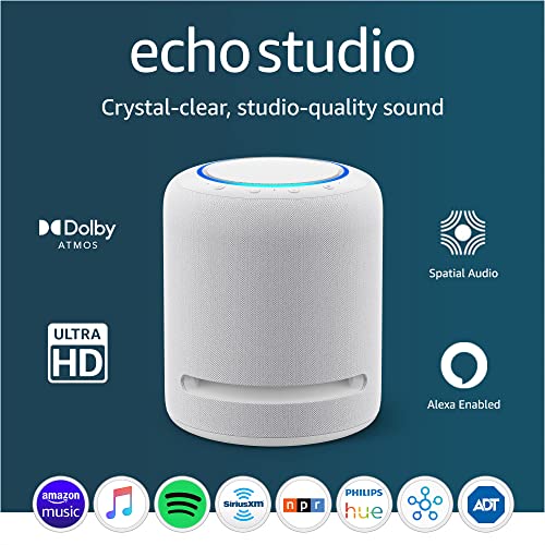Glacier White Echo Studio Smart Speaker W3124