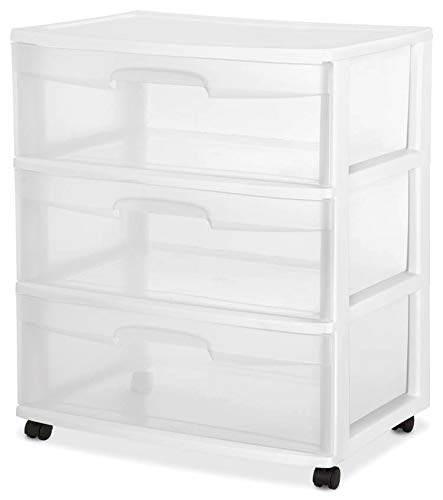 White 3 Drawer Plastic Rolling Storage Cart L10574