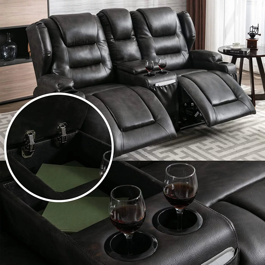 Electric Power Recline Sofa with Console Y227884