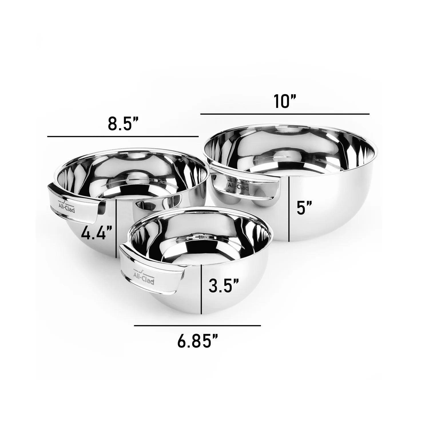 Stainless Steel 3 piece Mixing Bowl Set I640