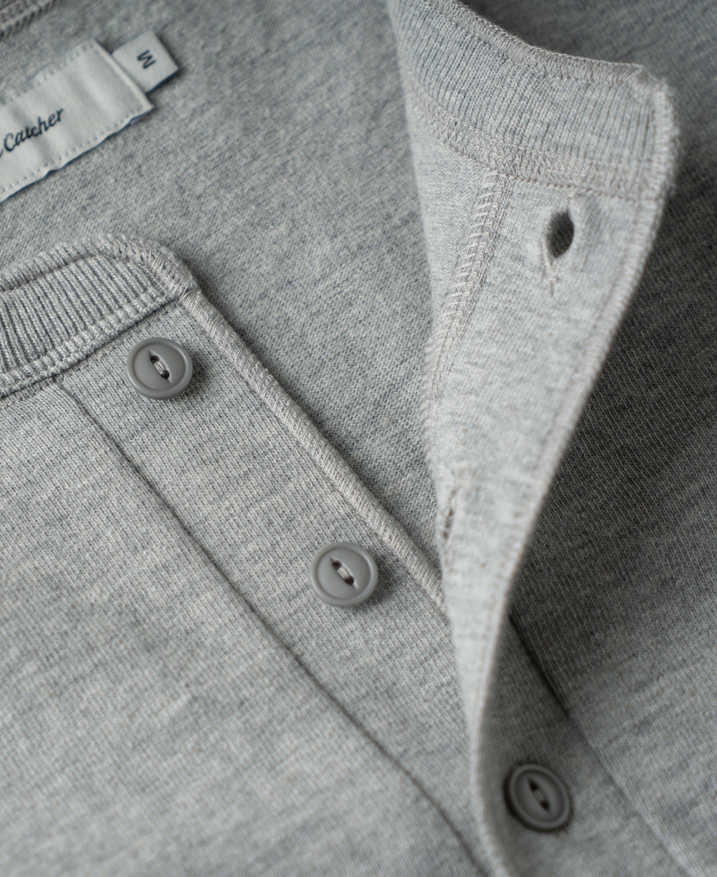 Heavyweight Cotton Tubular Short-Sleeve Henley Shirt