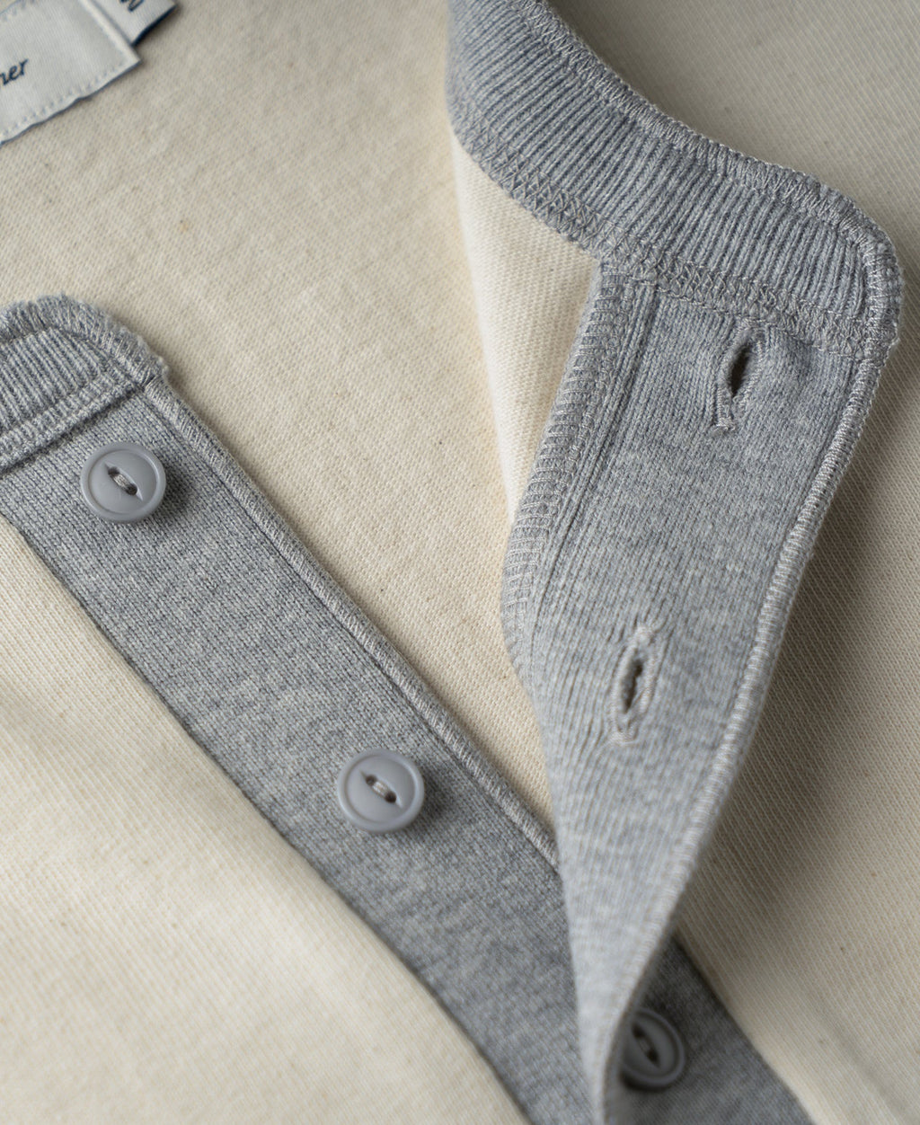 Heavyweight Cotton Tubular Short-Sleeve Henley Shirt