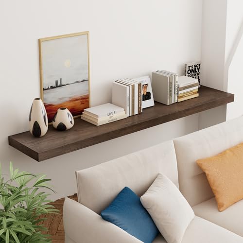 48 Inch Solid Wood Floating Shelves with Invisible Brackets F25508