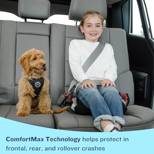 Inflatable Booster Car Seat - Blow Up Narrow Backless Booster Car Seat for Travel - Pink W159971