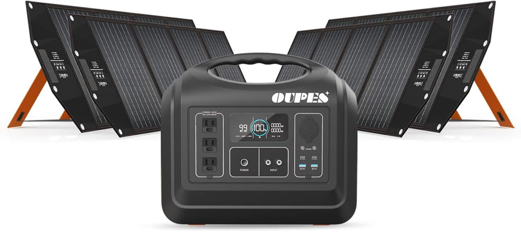 1488Wh 1800W Portable Power Station with 400W Solar Panel, LiFePO4 Battery Pack 3 AC Outlets Y917767