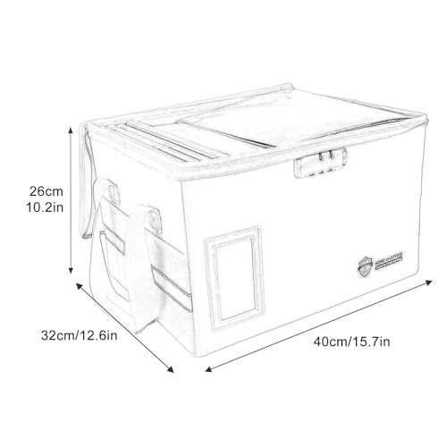 Pink Fireproof Document Box with Lock and Handle O27378