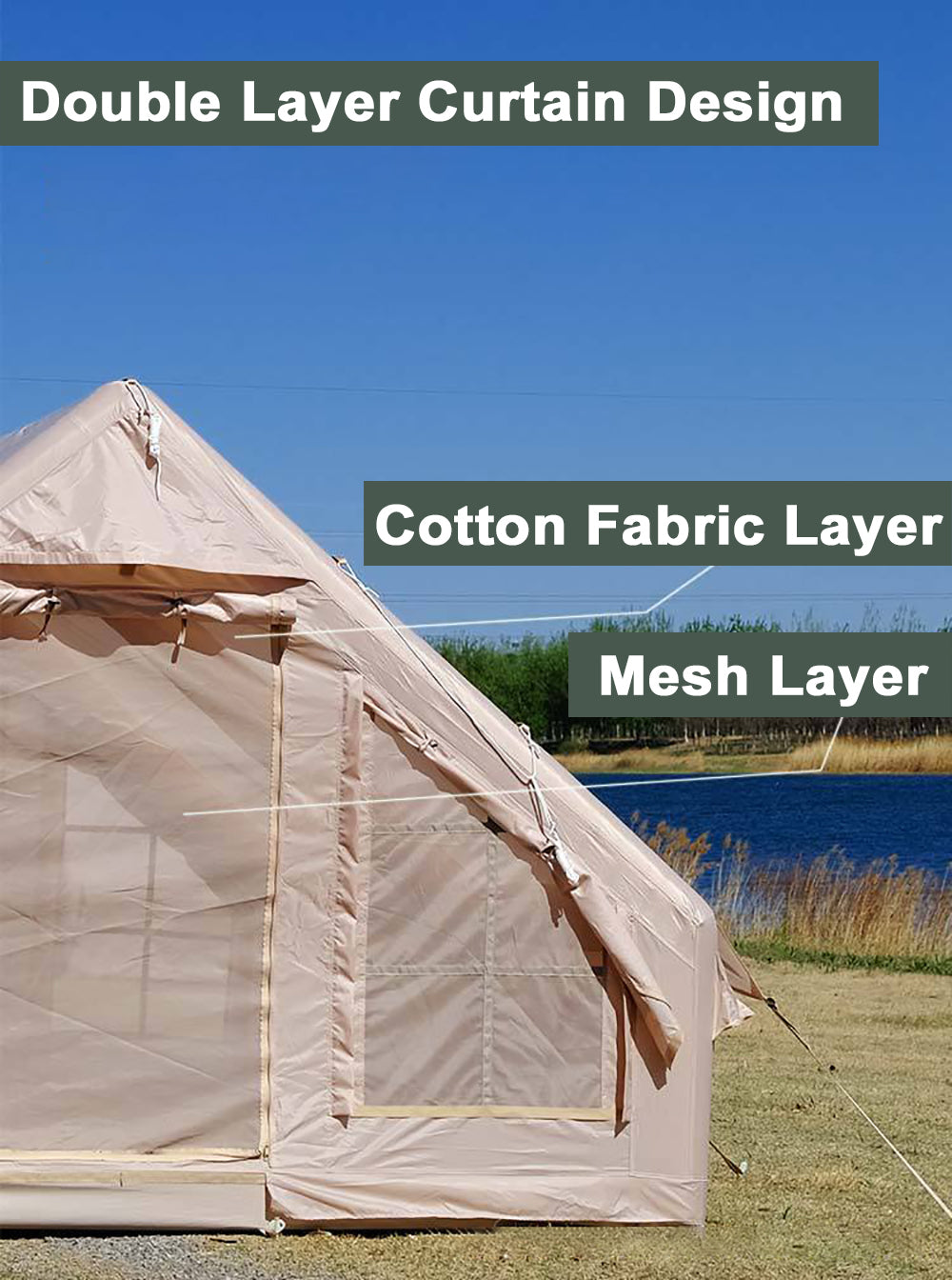 Inflatable Waterproof Windproof Oxford Camping Tent with Electric Pump Z400025