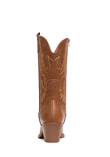 Cowboy Boots Pull On Pointy Toe Mid Calf Boots H40485