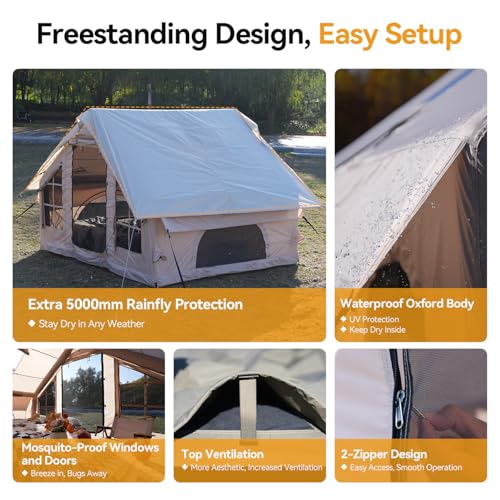 4-6 Person Waterproof Inflatable Camping Tent with Pump J11344