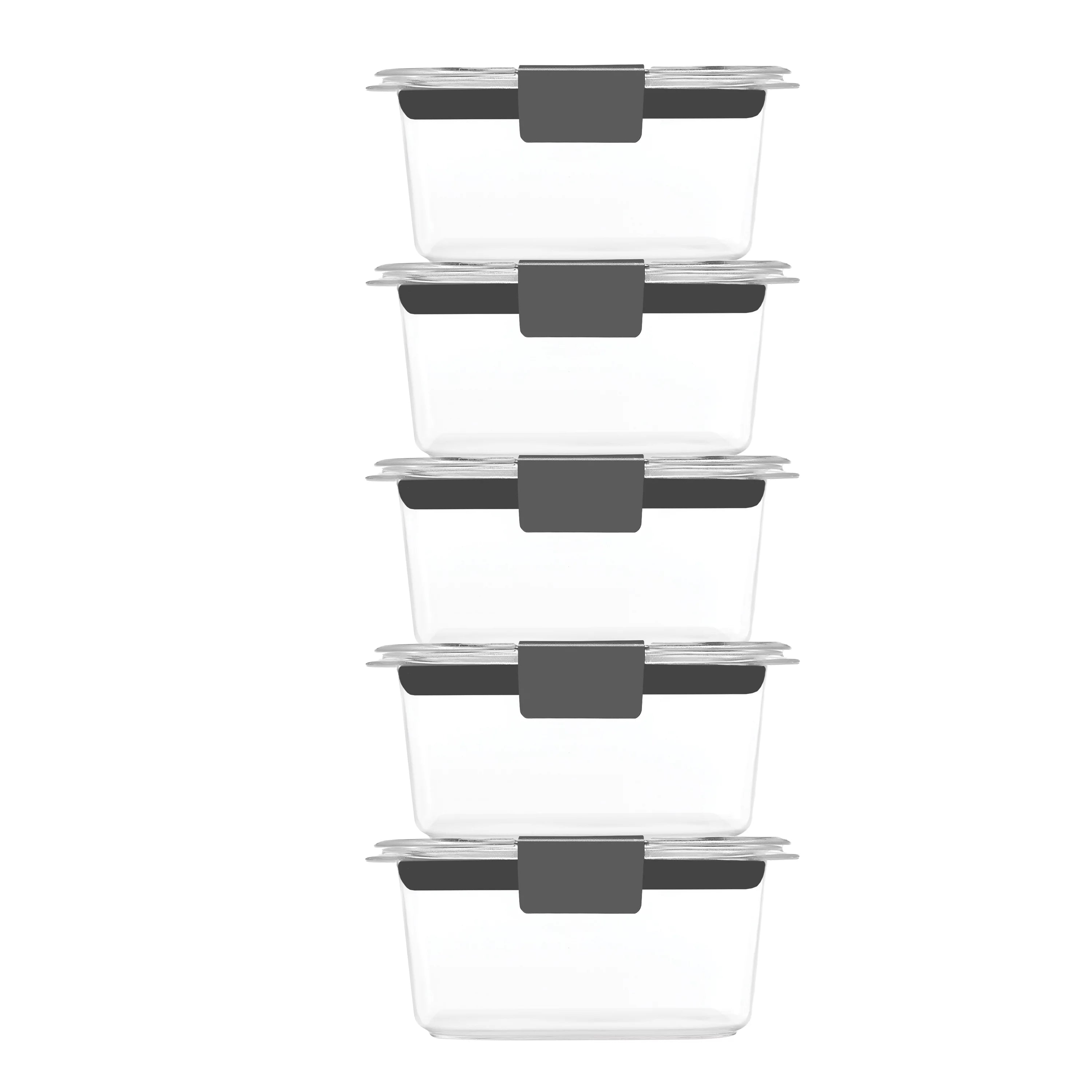 Set of 5 Clear Tritan Food Storage Containers, 1.3 Cup Q363