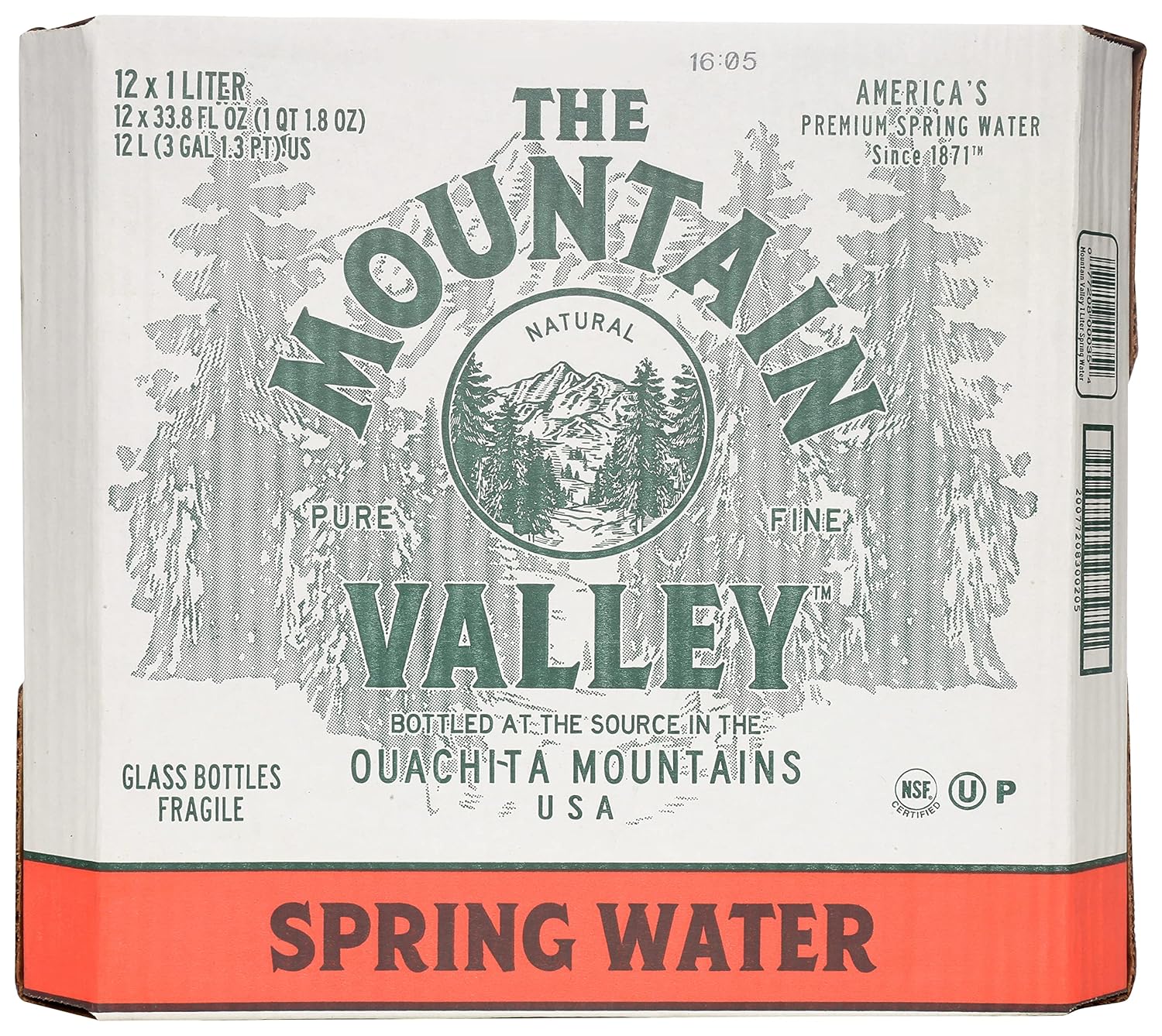 33.8 Fl Oz 12 Pack Spring Water B20768