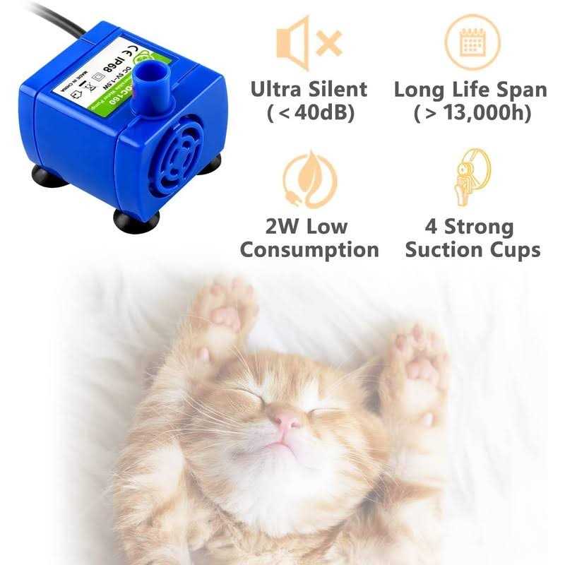 84oz/2.5L Automatic Cat Water Fountain with 3 Replacement Filters & 1 Silicone Mat O312682