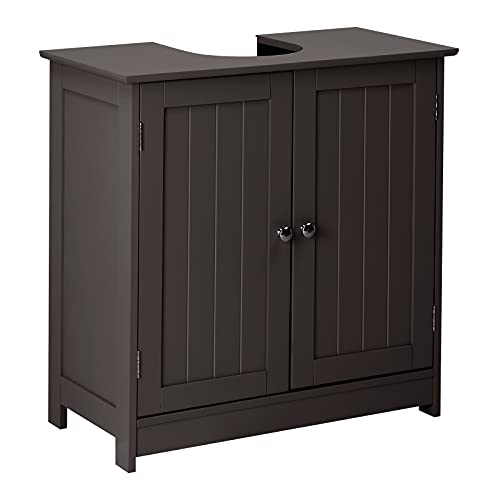 Pedestal Under Sink Storage Bathroom Vanity with 2 Doors Bathroom Cabinet 23 5/8" x 11 7/16" x 23 5/8" (Espresso) P479522