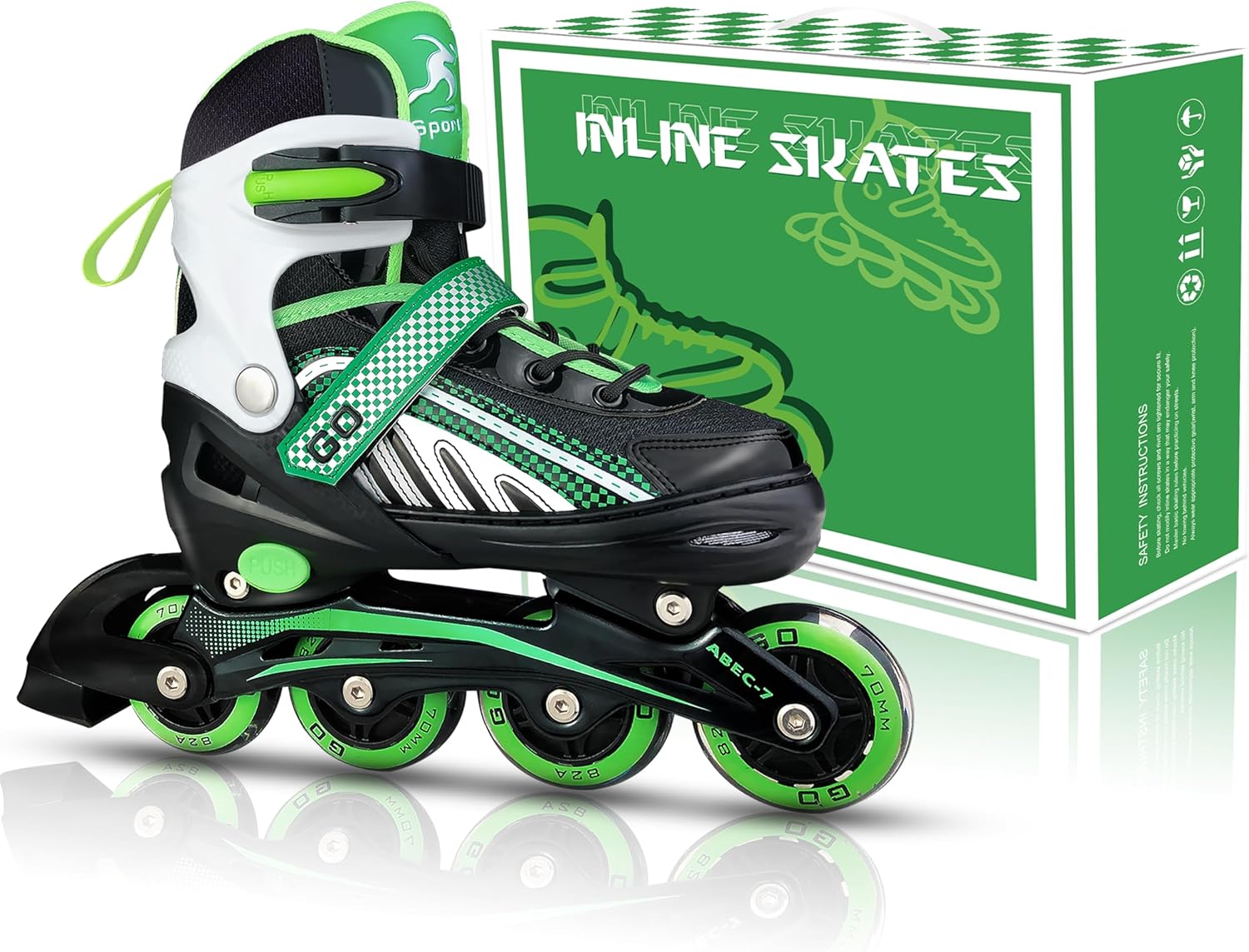 Adjustable Inline Skates with Full Light Up Wheels A366