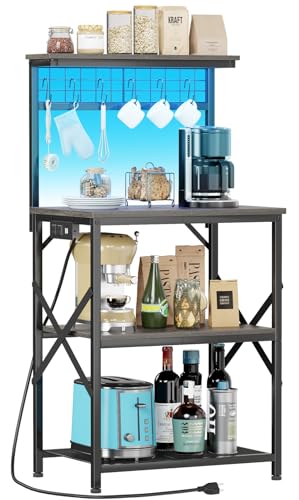 Rustic Brown Bakers Rack with 4 Tier Shelves J52148