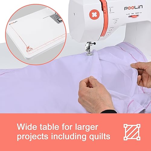 Self Threading Sewing Machine with 293 Stitches, Expansion Table, 7 Presser Feet S89890