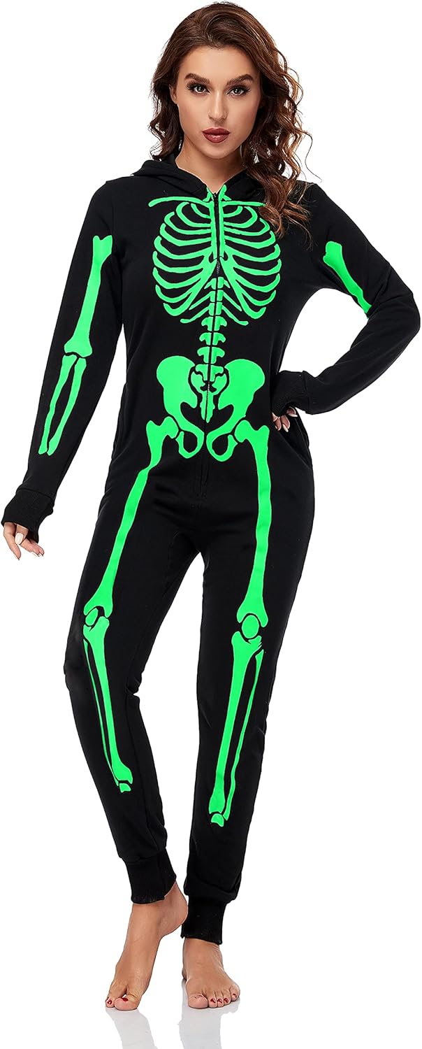 Glow in The Dark Skeleton Onesie Pajama D1740