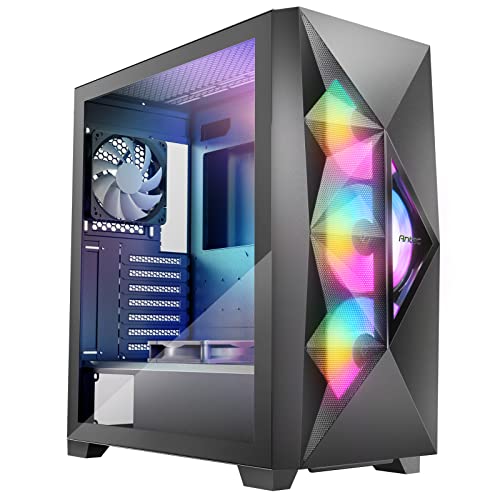 Mid Tower Computer Case, ATX, USB3.0, 360 mm Radiator Support, 3 x 120 mm ARGB Fans Included B38102