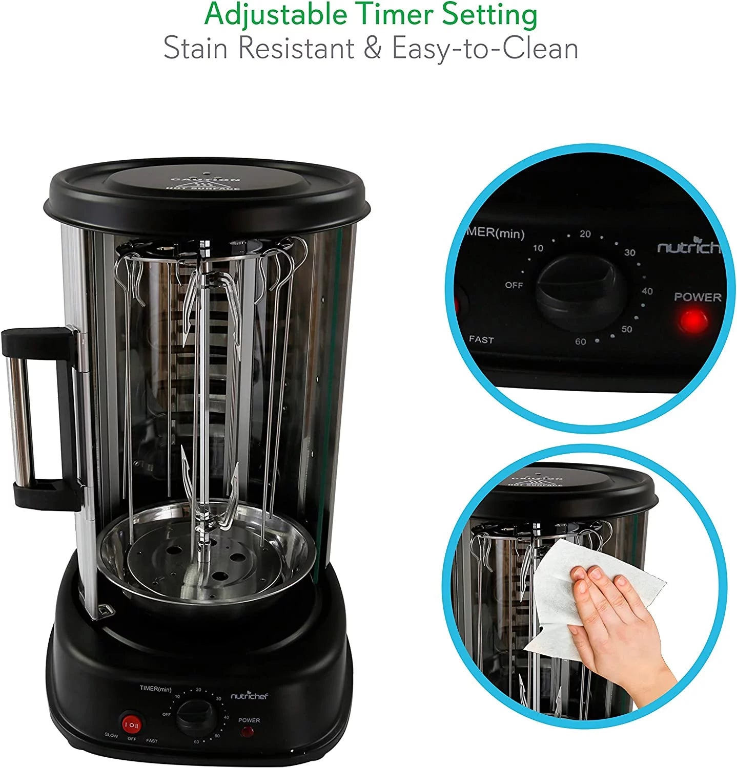 Countertop Vertical Rotating Oven with Heat Resistant Door F807