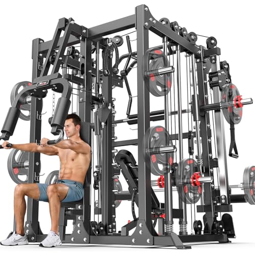 Power Cage Smith Machine Power Rack Squat Rack Cable Crossover System Z358743