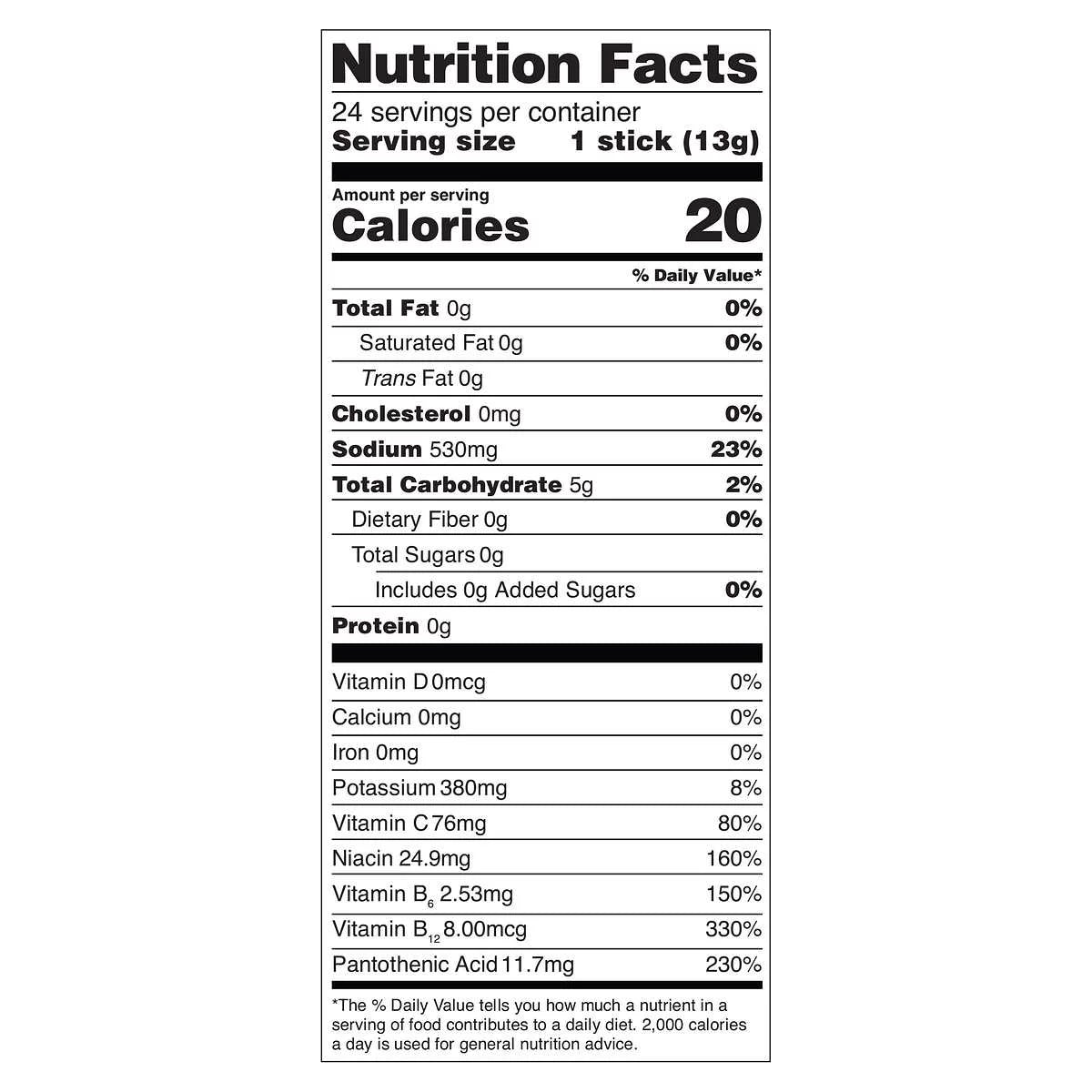 Sugar Free Lemon Lime Hydration Multiplier, 24 Stick Packs L639