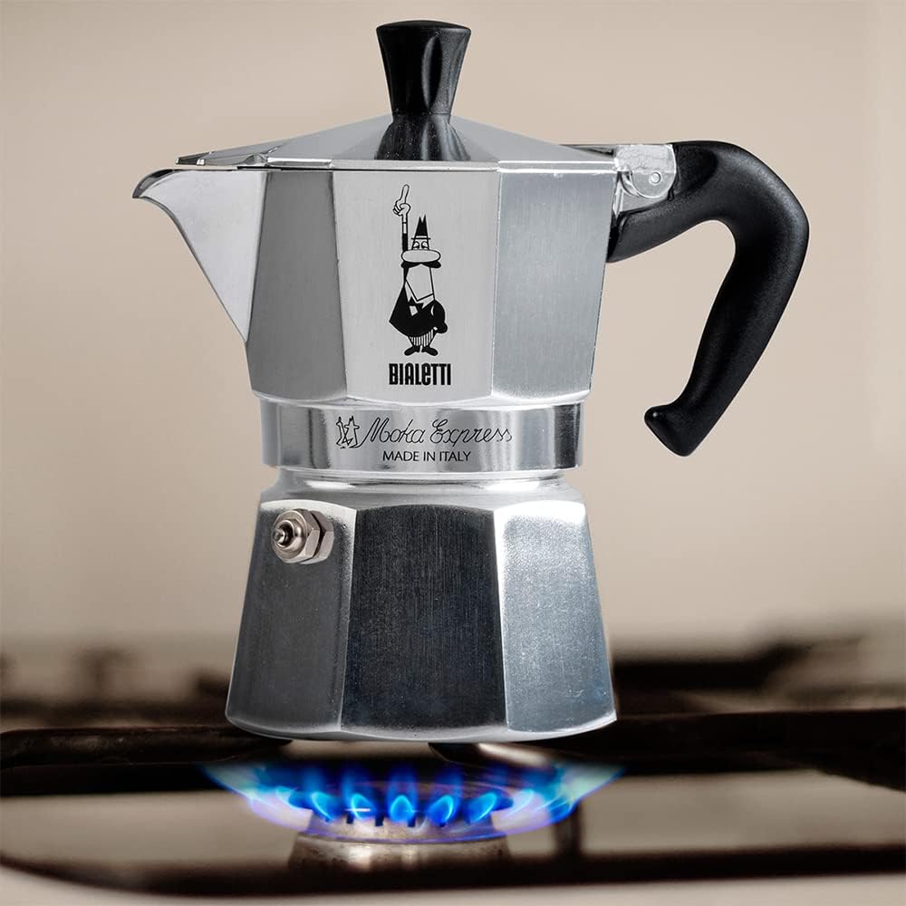 3 Cups (4.4 Oz - 130 Ml) Aluminium Stovetop Espresso Maker J199