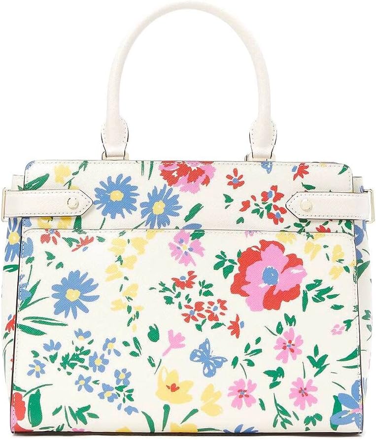 Cream Medium Top Zip Satchel Crossbody L6866