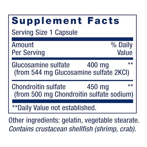 Glucosamine/Chondroitin Capsules, non-GMO, gluten-free, 100 capsules X7037