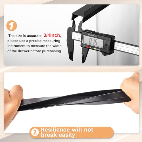 4 Pieces Black PVC Hanging File Rails 24 Inch Long R371