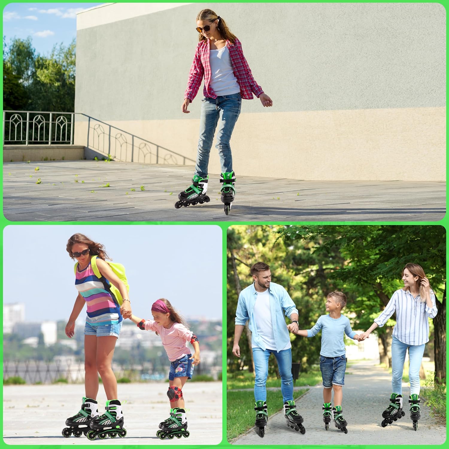 Adjustable Inline Skates with Full Light Up Wheels A366