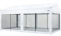 10 Foot by 20 Foot White Rectangular Pop Up Canopy with Removable Sidewalls and Wheeled Carry Bag Y190378