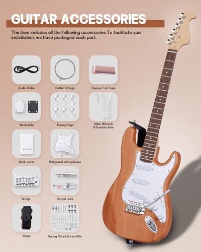 DIY Single Cut Electric Guitar Kit with Mahogany Body and Neck K6833