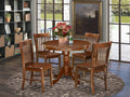 Antique 5-piece Dining Chair and Round Table Set in Mahogany S49163