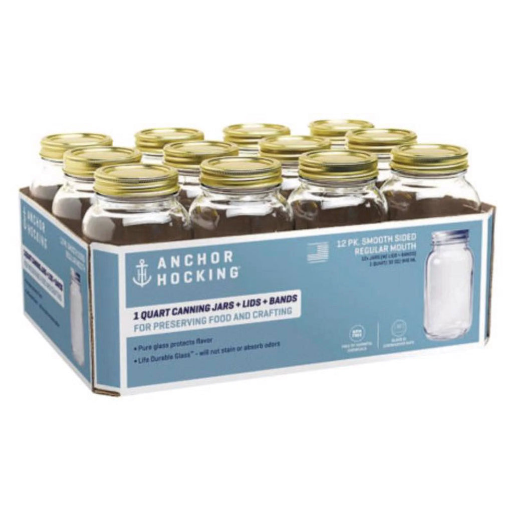 1 Quart Regular Mouth Canning Jar - Pack of 12 D83443