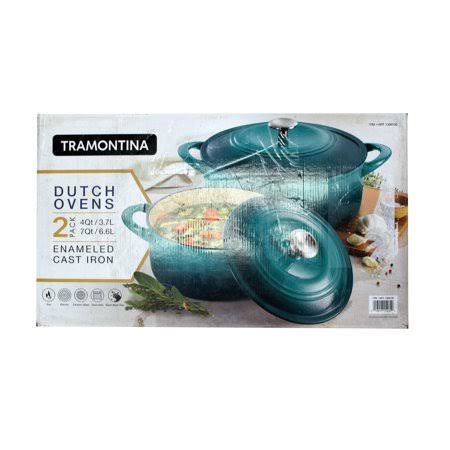 2 Pack Teal Cast Iron Dutch Ovens P180715