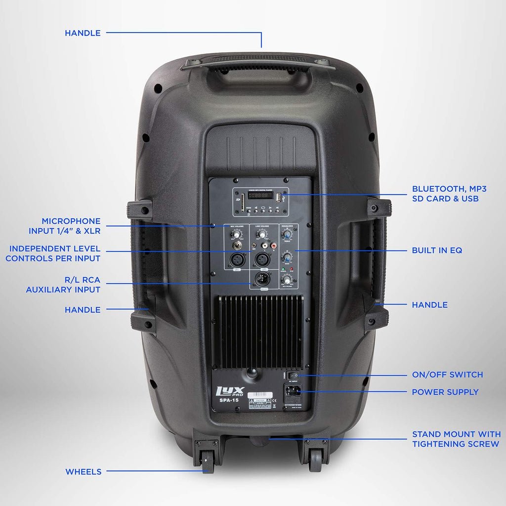 15 Portable PA Speaker System with Tripod Stand A4270