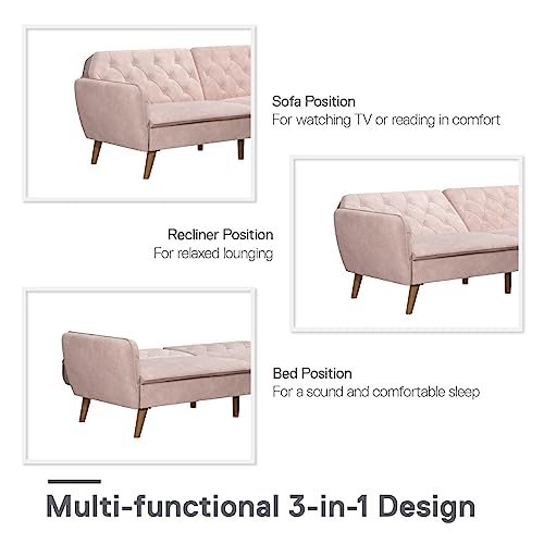 Camel Faux Leather Memory Foam Futon F32653