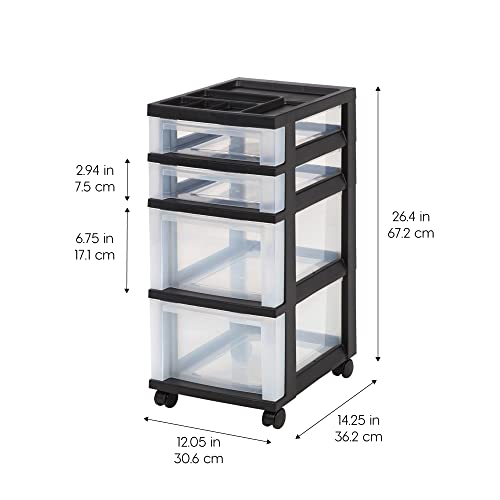 Black 10-Drawer Plastic Rolling Cart W627058