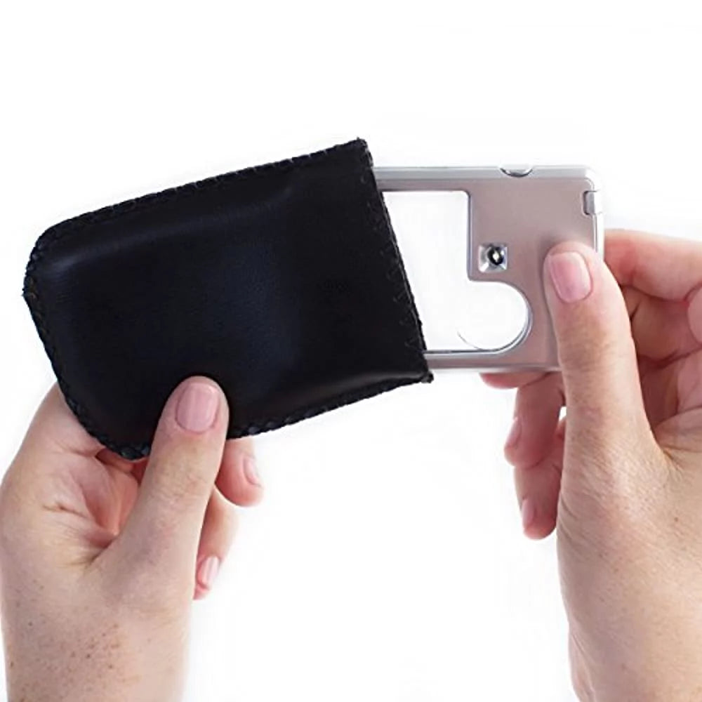 Pocket Magnifier with Light Bundle - 2 Pocket Magnifying Glasses, 3X Lighted Magnifying Glass, 6X Magnifying Lens Loupe K344833