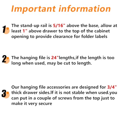 4 Pieces Black PVC Hanging File Rails 24 Inch Long R371