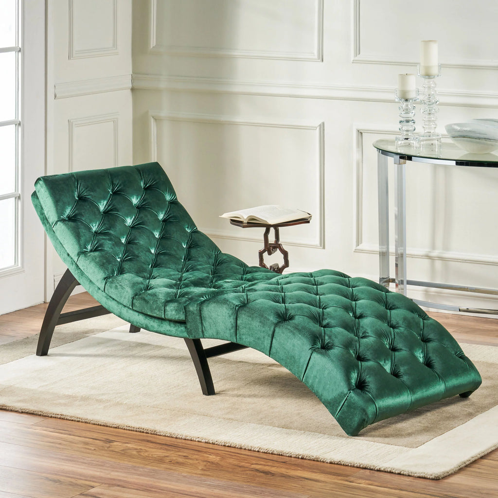 Emerald Velvet Chaise Lounge I6060