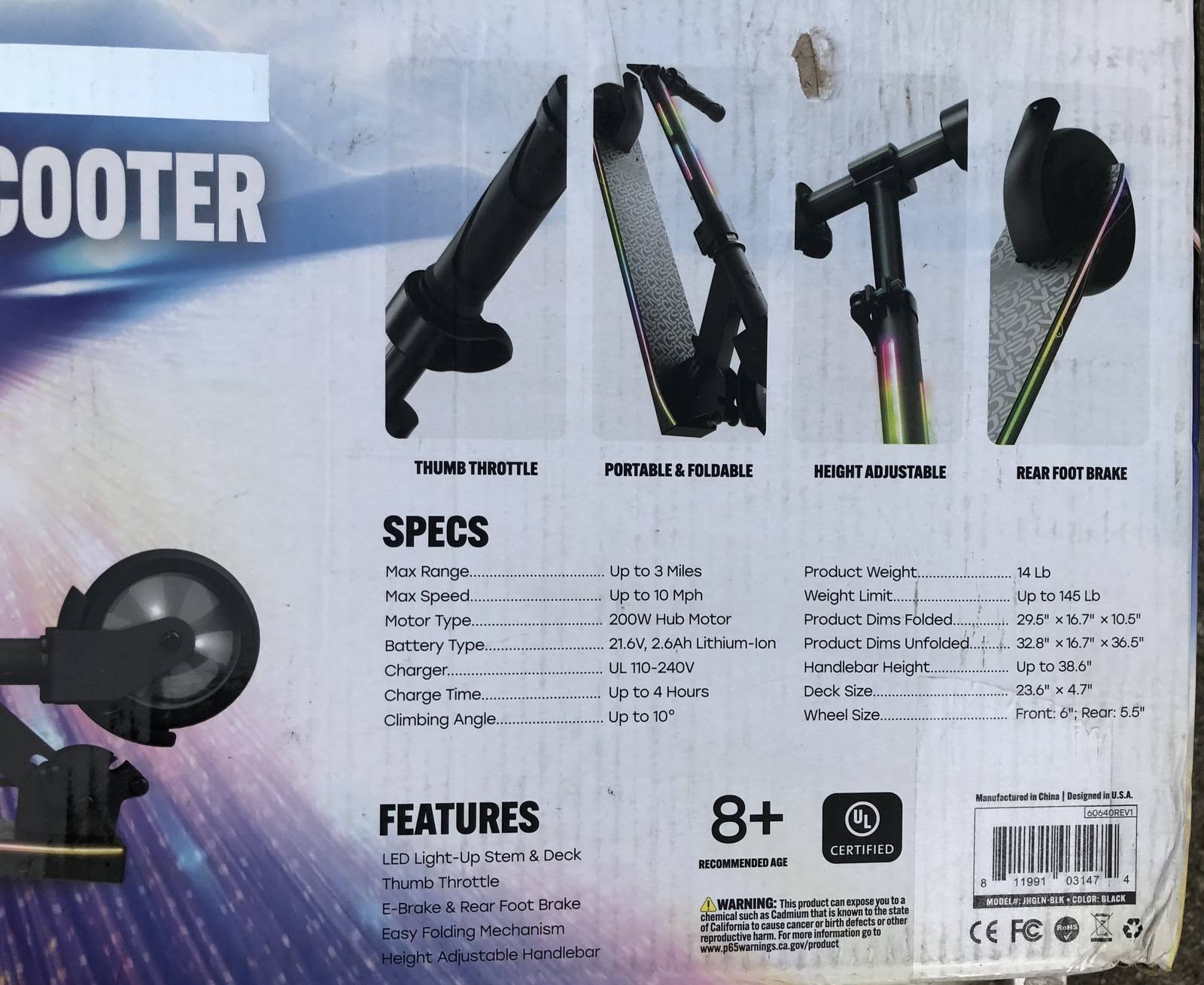 Black Label E100 Electric Scooter H744