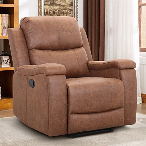 Red Brown Leather Manual Recliner Chair T29781
