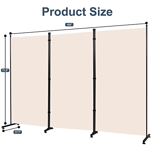 Black 3 Panel Fabric Room Divider M240950