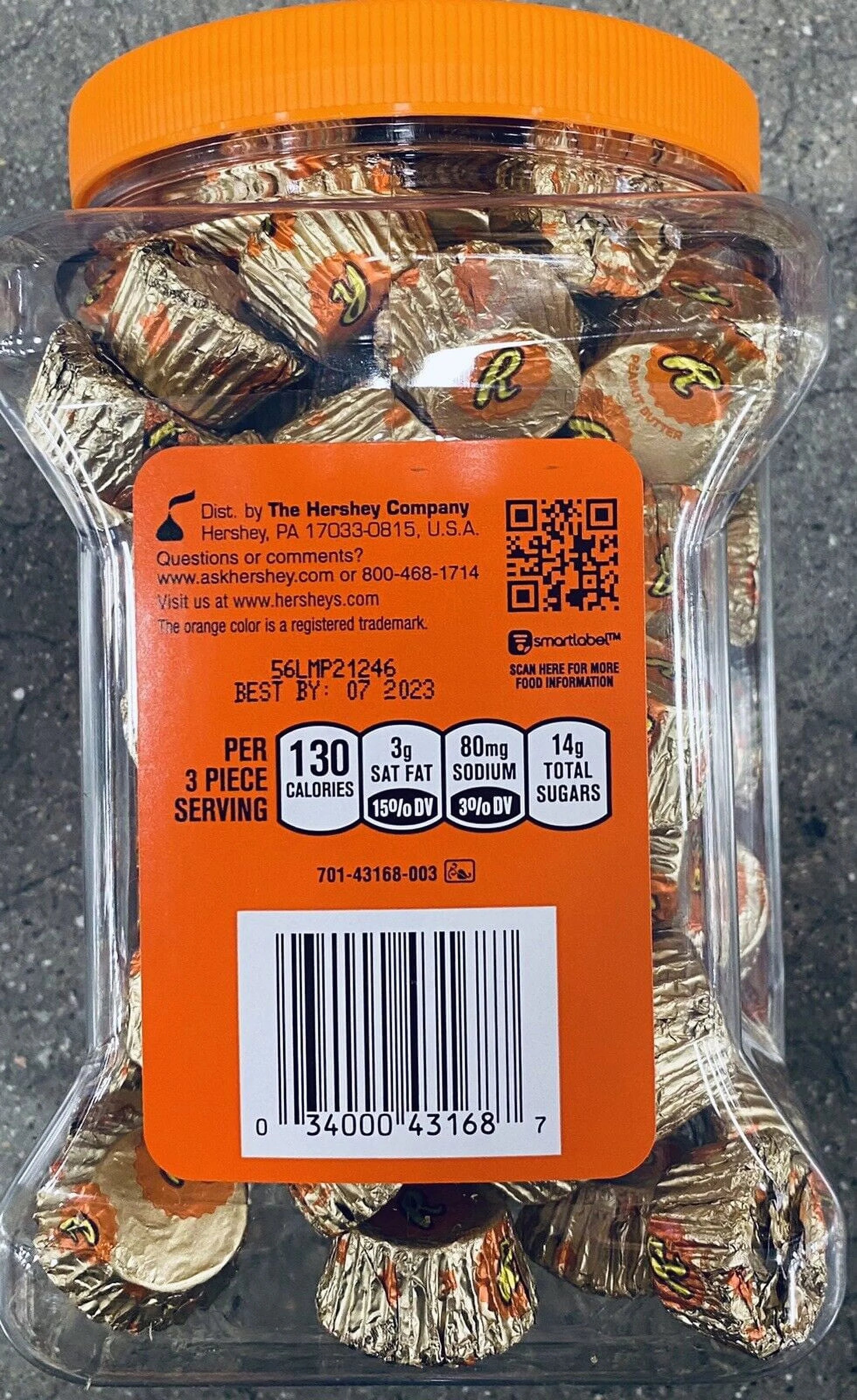 2 Packs Reese's Miniatures Milk Chocolate Peanut Butter Cups 38 Oz Each Tub H200990