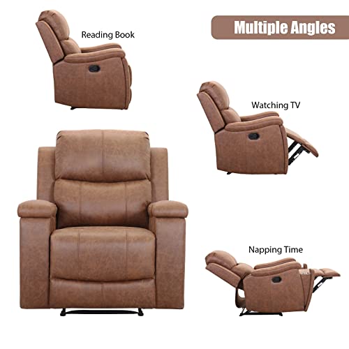 Red Brown Leather Manual Recliner Chair T29781