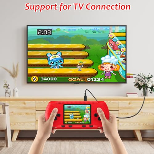 Handheld Game Console with 258 Video Games & 3 Cartridges, 3.0'' Screen V442